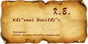 Kövesi Bonifác névjegykártya